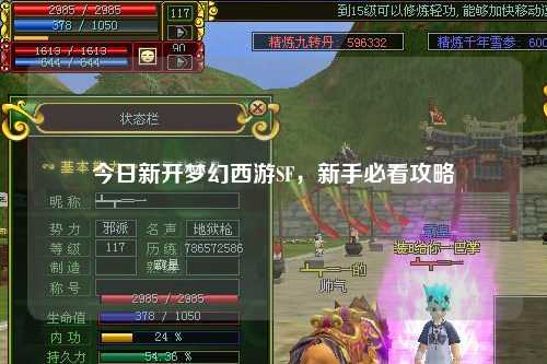 今日新開夢幻西游SF，新手必看攻略